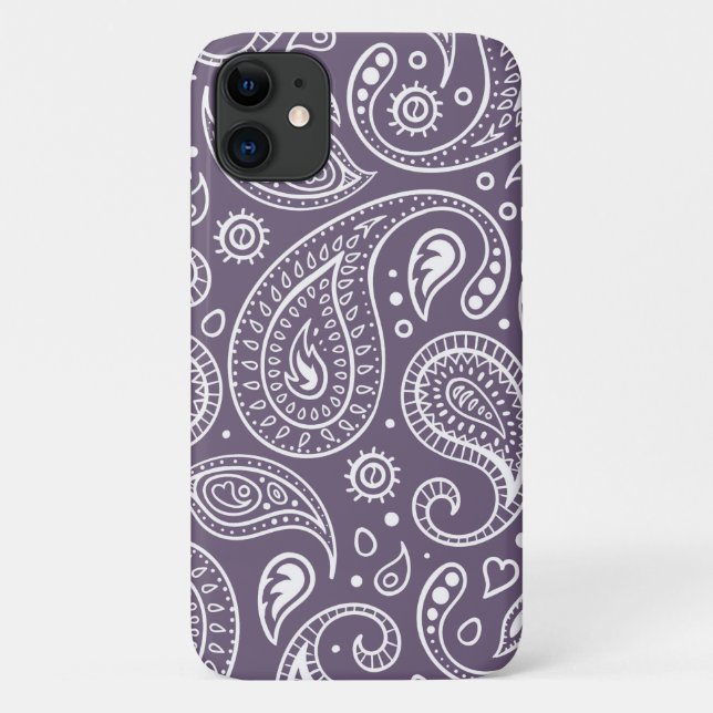 Cute Purple Paisley Pattern Case-Mate iPhone Case (Back)