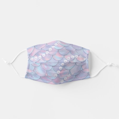 Cute Purple Pearl Mermaid Scales Pattern Adult Cloth Face Mask