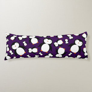 Cute purple penguin pattern body pillow