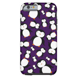 Cute purple penguin pattern tough iPhone 6 case
