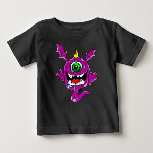 Cute Purple People Eater Monster Baby T_Shirt