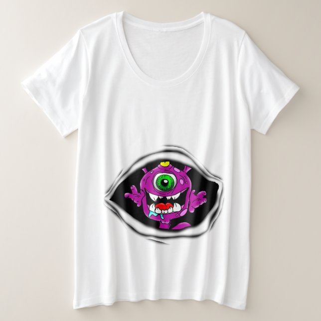 Cute Purple People Eater Monster Baby T-Shirt (Design Front)