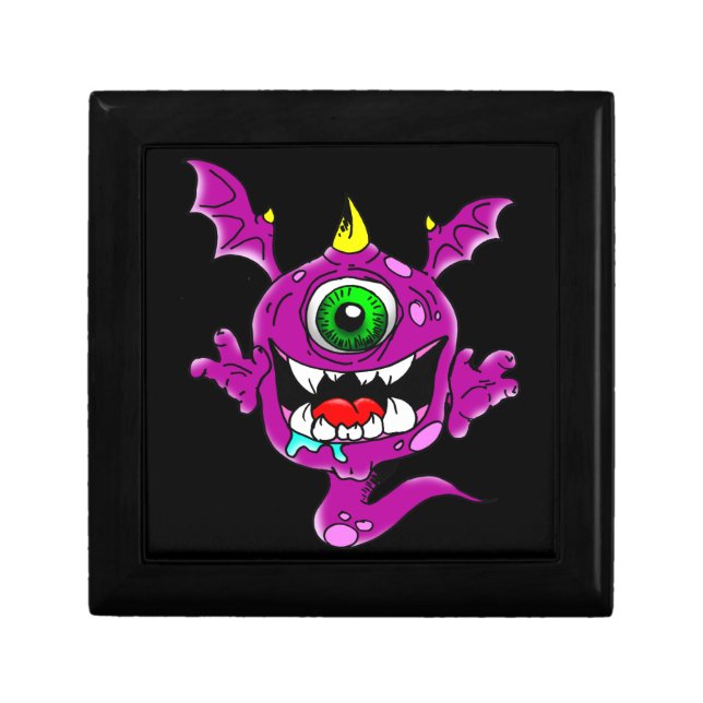 Cute Purple People Eater Monster Gift Box (Front)