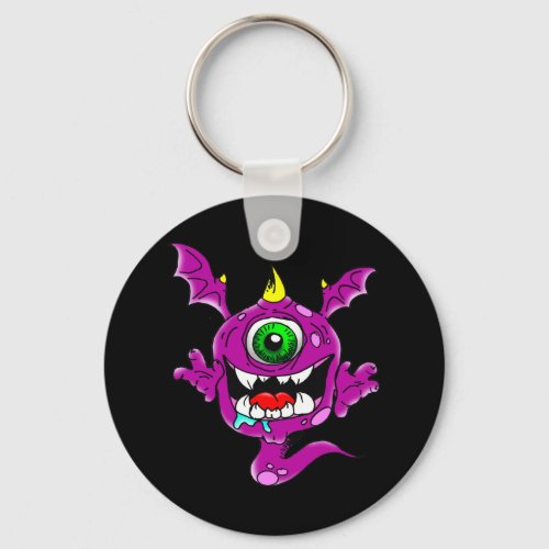 Cute Purple People Eater Monster Keychain