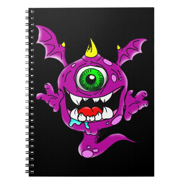 Cute Purple People Eater Monster Notebook (Front)