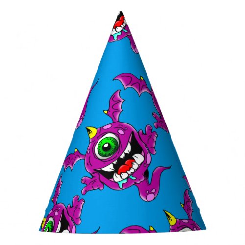 Cute Purple People Eater Monster Party Hat