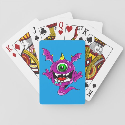 Cute Purple People Eater Monster Poker Cards