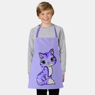 Cute Purple Pet Kitty Cat Apron