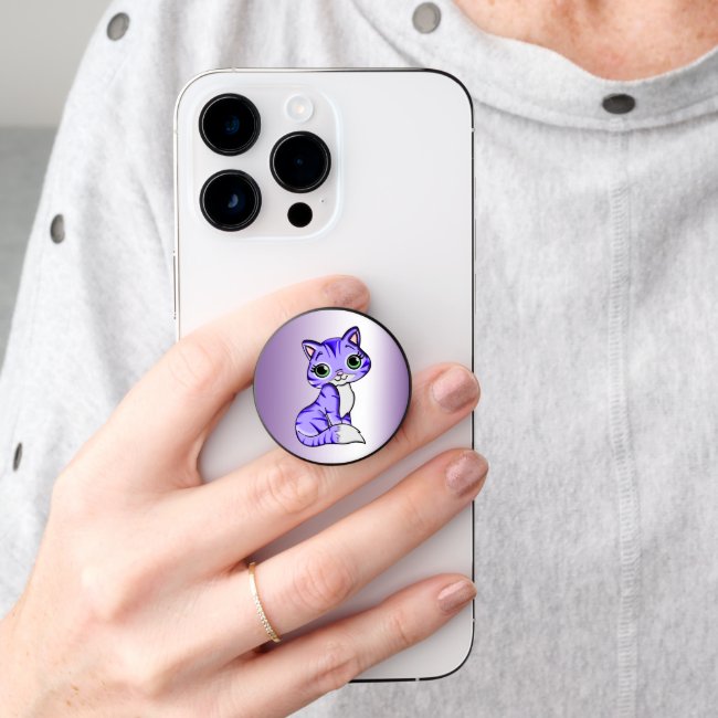 Cute Purple Pet Kitty Cat Smartphone PopSocket