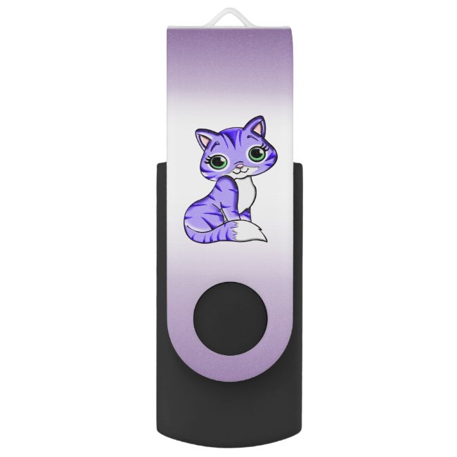 Cute Purple Pet Kitty Cat USB Flash Drive