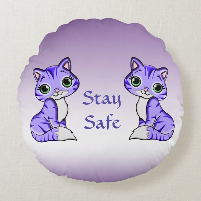 Cute Purple Pet Kitty Cats Tell Us to Stay Safe