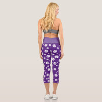 Cute purple pickleball high waist sports leggings Zazzle