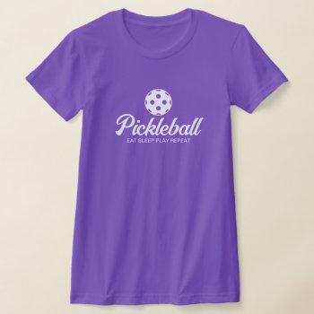 Cute Purple Pickleball Slim Fit T Shirt For Women by imagewear at Zazzle