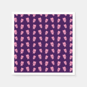 Cute purple pig pattern paper napkins