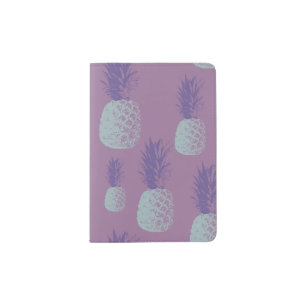 Cute Purple Pineapple Pattern Passport Holder