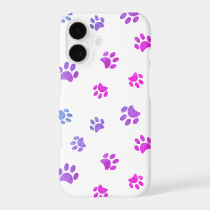 Cute Purple Pink Blue Paw Prints iPhone 17 Case