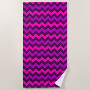 Cute Purple Pink Chevrons Beach Towel