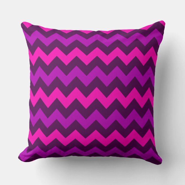 Cute Purple Pink Chevrons Big Throw Pillow (Front)
