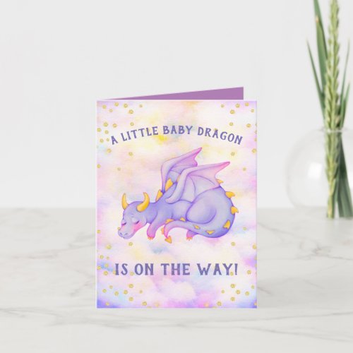 Cute Purple Pink Dragon Girl Baby Shower Invitatio Invitation