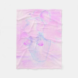 Cute purple, pink Flowers Fleece Blanket