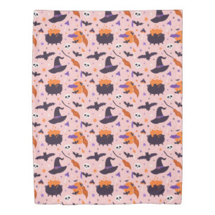 Cute Purple & Pink Halloween Pattern Duvet Cover
