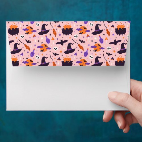 Cute Purple  Pink Halloween Pattern Envelope