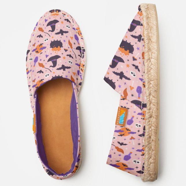 Cute Purple & Pink Halloween Pattern Espadrilles (Side)