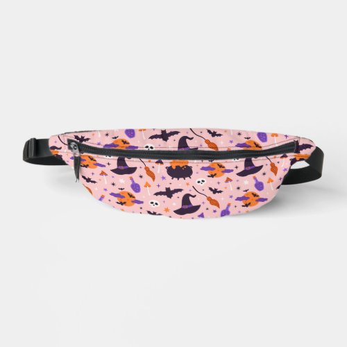 Cute Purple  Pink Halloween Pattern Fanny Pack