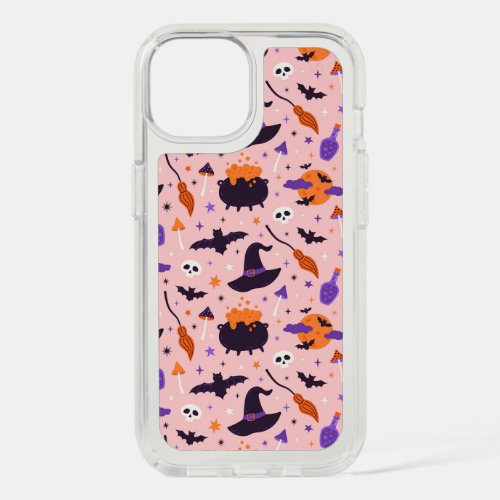 Cute Purple  Pink Halloween Pattern iPhone 15 Case