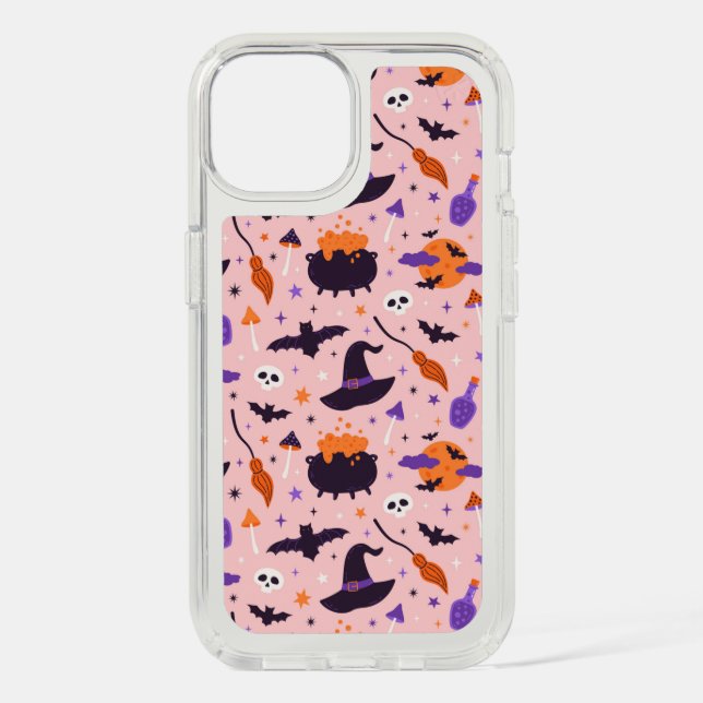 Cute Purple & Pink Halloween Pattern Speck iPhone Case (Front)