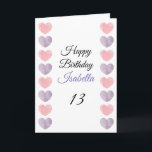 Cute Purple Pink Paint Heart Set 13th Birthday Card<br><div class="desc">Cute Purple Pink Paint Heart Set 13th Birthday, a cute birthday design made for any granddaughter. If you're looking for some pretty granddaughter birthday cards, teenager birthday cards or thirteenth birthday cards, this one is for you. The design features some cute watercolor hearts, something attractive and beautiful, so, don't hesitate...</div>