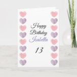 Cute Purple Pink Paint Heart Set 13th Birthday Card<br><div class="desc">Cute Purple Pink Paint Heart Set 13th Birthday, a cute birthday design made for any granddaughter. If you're looking for some pretty granddaughter birthday cards, teenager birthday cards or thirteenth birthday cards, this one is for you. The design features some cute watercolor hearts, something attractive and beautiful, so, don't hesitate...</div>