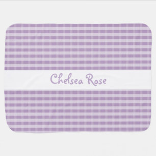 Cute Purple Plaid Baby Blanket