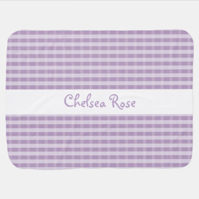 Cute Purple Plaid Baby Blanket (Horizontal)