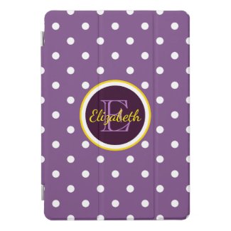 Cute Purple Polka Dots With Name Monogram