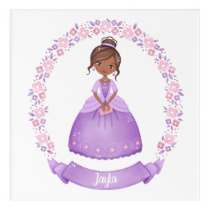 Cute Purple Princess Ethnic Personalized Acrylic Print