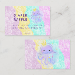 Cute Purple Princess Jellyfish Diaper Raffle Business Card
