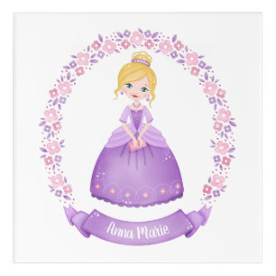 Cute Purple Princess Personalized Acrylic Print