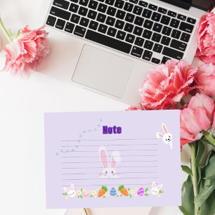 Cute Purple Rabbit Post-It Notes