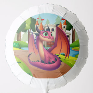 Cute purple/red cartoon dragon balloon