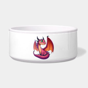 Cute purple/red cartoon dragon bowl