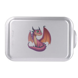 Cute purple/red cartoon dragon cake pan