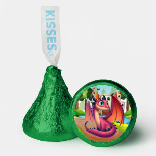 Cute purple/red cartoon dragon hershey®'s kisses®