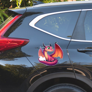 Cute purple/red cartoon dragon sticker