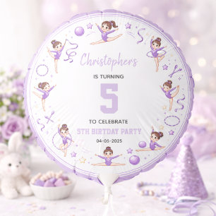 Cute Purple Rhythmic Gymnastics Sporty Theme Balloon