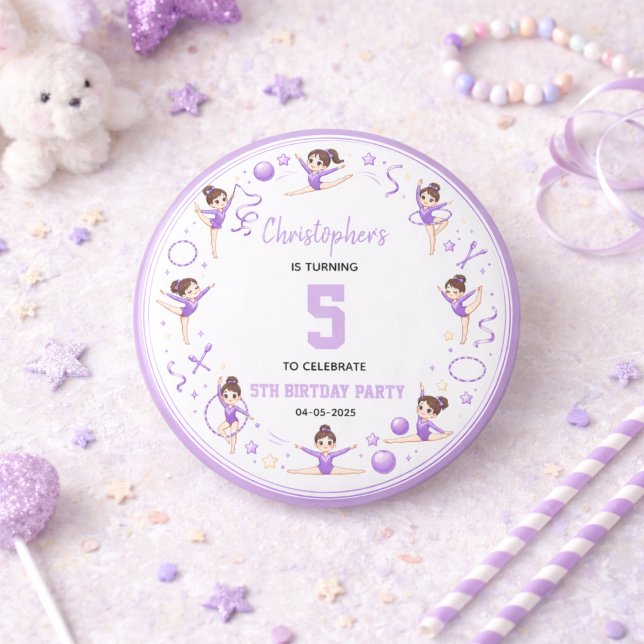 Cute Purple Rhythmic Gymnastics Sporty Theme Button (Cute Purple Rhythmic Gymnastics Sporty Theme Button
)