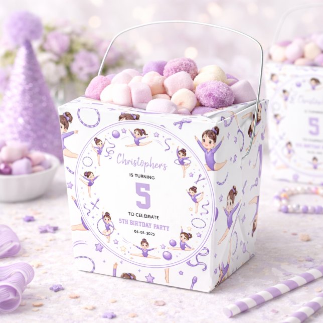 Cute Purple Rhythmic Gymnastics Sporty Theme Favor Boxes (Cute Purple Rhythmic Gymnastics Sporty Theme Favor Boxes
)