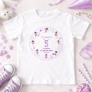 Cute Purple Rhythmic Gymnastics Sporty Theme T-Shirt