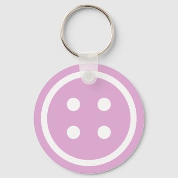 Cute Purple Sewing Button Keychain by imaginarystory at Zazzle