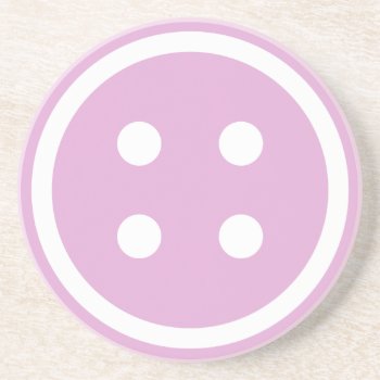 Cute Purple Sewing Button Sandstone Coaster by imaginarystory at Zazzle